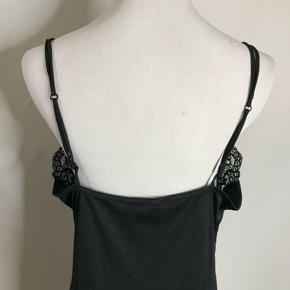 Vintage Val Mode Lingerie Black Nightgown Medium Large Lace Bust Chemise - Picture 7 of 9